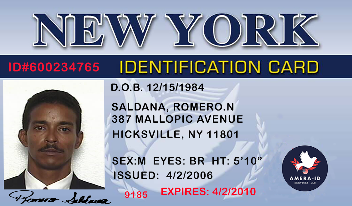 Personal Identification Number Card